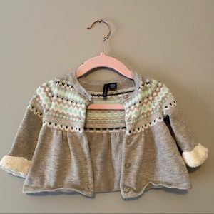 Baby peplum cardigan sweater